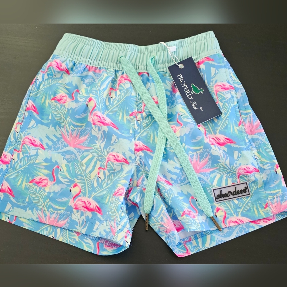 New properly tied swim trunks shordees sizes